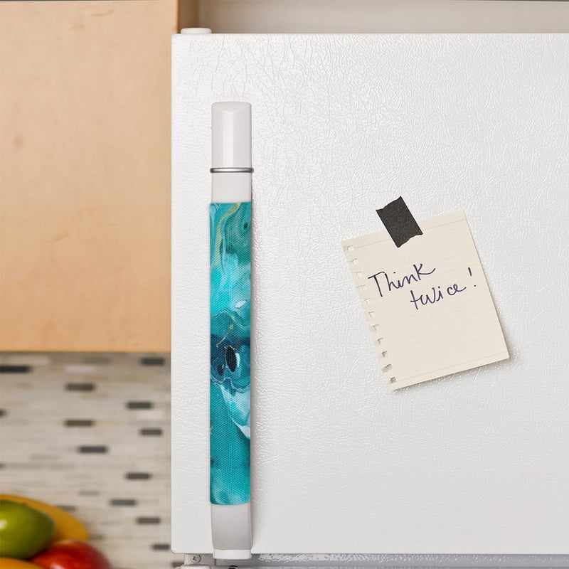 DXTKWL Teal Green Marble Print Refrigerator Door Handle Covers Set of 2 Kitchen Appliance Handle Covers Protector for Fridge Microwave Stove Oven Dishwasher - Image 3